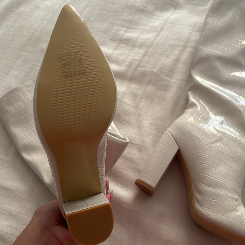 Parent Leather Bone Colored Boots - image 2